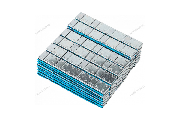 Грузики самоклеящиеся (4х5+4х10 г) Fe квадратные L=12 см, 50 лент w510fs2