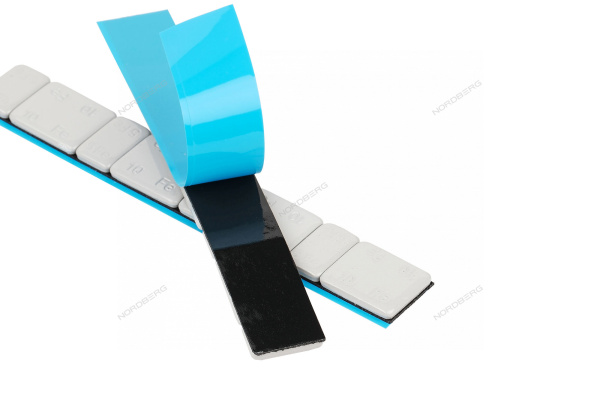 Грузики самоклеящиеся (4х5 г+4х10 г, L=14 см) Fe закругленные серые, 50 лент w510fr4g