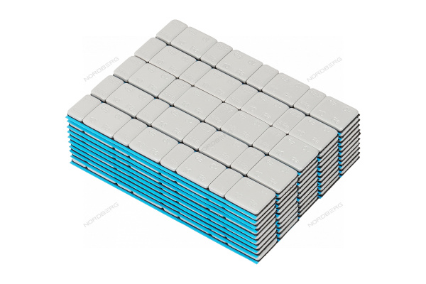Грузики самоклеящиеся (4х5 г+4х10 г, L=14 см) Fe закругленные серые, 50 лент w510fr4g