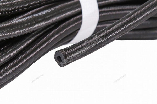 Шланг топливный резиновый в оплетке 4 мм, 1 м h0409nbr-br