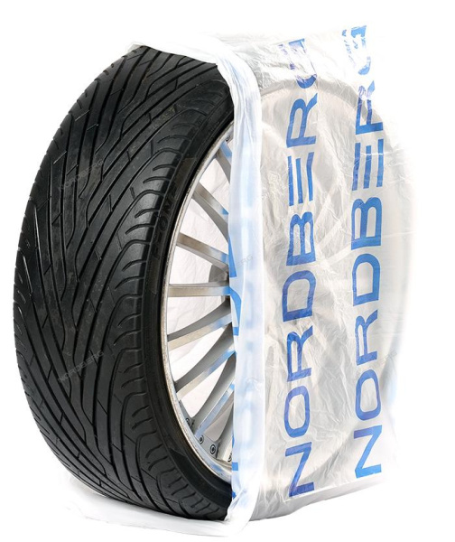 Пакеты для шин ПНД 110х110 см, 15 мкм, белые с логотипом NORDBERG, 100 шт. ntsb1115w