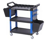 Тележка инструментальная, 3 пластиковые полки, синяя t3b