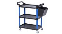 Тележка инструментальная, 3 пластиковые полки, синяя t31b