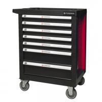 Тележка инструментальная 7-и полочная(красная) с пластиковой защитой корпуса+2боковые перфорации,460х770х980(полки:65х400х530-5шт,140х400х530мм-2шт) f-1141117r