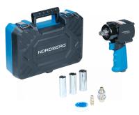 Пневмогайковерт ударный 1/2inch (Дюйм), 680 Нм, укороченный, с тремя головками в кейсе np14075k