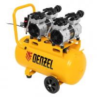 Компрессор безмаслянный малошумный DLS 1500/50, 1500 Вт, 2х750, 50 л, 260 л/мин// Denzel 58027