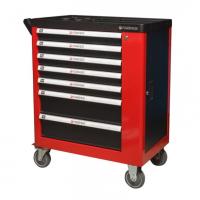 Тележка инструментальная 7-ми полочная (красная), с дополнительной боковой секцией, 600х840х980 (полки:65х400х530-5шт,140х400х530мм-2шт) f-1141127r(126r)