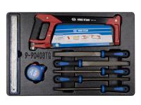 Набор напильников, рулетка, линейка и ножовка, ложемент king tony 9-90408tq