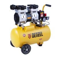 Компрессор DLS950/24 безмаслянный малошумный 950 Вт, 165 л/мин,ресивер 24 л// Denzel 58026
