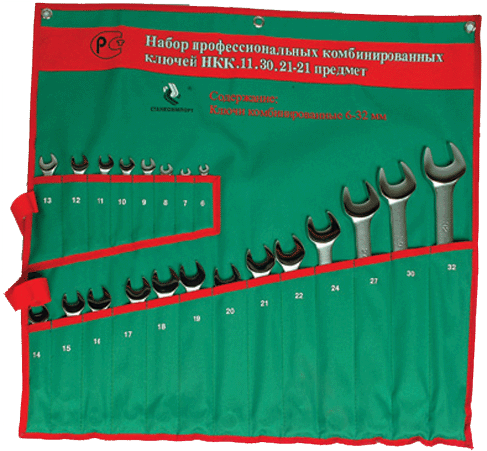 Набор комбинированных гаечных ключей СТАНКОИМПОРТ, НКК.11.30.21 нкк.11.30.21