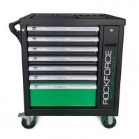 Тележка инструментальная 7-ми полочная (зеленая), с дополнительной боковой секцией, 600х790х970 (полки:65х500х395-6шт,200х500х395мм-1шт) rf-55299