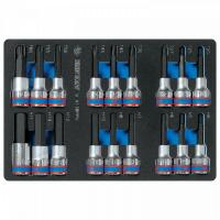 Набор торцевых насадок 1/2inch (Дюйм)inch (Дюйм), TORX, HEX, L = 80 мм, ложемент, 18 предметов 9-4138prv