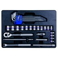 KING TONY Набор торцевых головок 3/8inch (Дюйм) с принадлежностями, ложемент, 48 предметов 9-93523mr