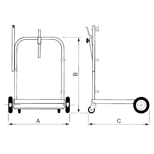 Тележка для бочек 180-220 кг и раздаточной катушки, RAASM, 80201 73537
