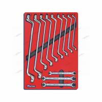 Набор накидных и разрезных ключей, зеркальная полировка, ложемент, 12 предметов мастак 5-23112