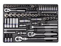 Набор торцевых головок 1/4 и 3/8 с принадлежностями, ложемент, 75 предметов king tony 9-5575mr