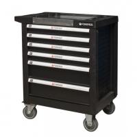 Тележка 6 полок(черная)с пластиковой защитой корпуса и металлической крышкой+2боковые перфорации,460х770х900(полки:65х400х530-4шт,140х400х530мм-2шт) f-1141116