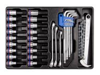 Набор торцевых насадок, шестигранники Г-образные и разрезные ключи, 31 предмет king tony 9-90131mr