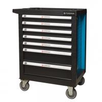 Тележка инструментальная 7-и полочная(синяя) с пластиковой защитой корпуса+2боковые перфорации,460х770х980(полки:65х400х530-5шт,140х400х530мм-2шт) f-1141117b