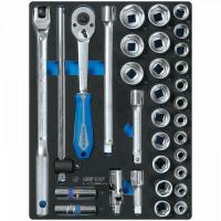 Набор торцевых головок 1/2inch (Дюйм)inch (Дюйм) с принадлежностями, шестигранные, ложемент, 33 предмета 9-4333mrv04