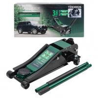 Домкрат подкатной гидравлический двухпоршневой 3т низкопрофильный с прорезиненной накладкой на рукоятке (h min 80мм, h max 508мм) rf-tz830026