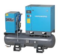 Компрессор винтовой, 7,5 кВт, 10 бар, 900 л/мин, ресивер 260л, IP55, осушитель ncc10rd