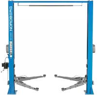 Подъемник двухстоечный 4 т, верхняя синхронизация, снятие со стопоров с одной колонны, 380 В, синий n4122hm-4g