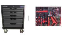 Тележка профессиональная с 5 ящиками+инструмент 157 предметов krw-ttg+set157