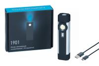 Фонарь светодиодный 1+1, с УФ подсветкой, аккумуляторный 1901