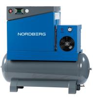 Компрессор винтовой, 7,5 кВт, ресивер 350 л, 10 бар, 900 л/мин, осушитель nca10rd