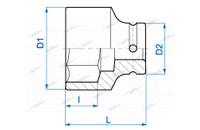 Головка торцевая ударная шестигранная 1, 85 мм king tony 853585m