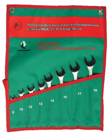 Набор комбинированных гаечных ключей СТАНКОИМПОРТ, НКК.11.30.8 нкк.11.30.8