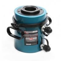 Цилиндр гидравлический двойного действия со сквозным отверстием в штоке60т(ход штока-50мм,Ø штока-91мм,Ø отв.-54мм,общий Ø-158мм, L-202мм, 700bar) f-yg6050ks