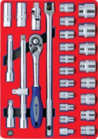 Набор торцевых головок 1/2 с принадлежностями, ложемент, 28 предметов мастак 5-004228