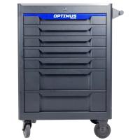 OPT-717M Тележка инструментальная, 7 полок с набором инструментов, металлическая столешница opt-717m