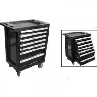 Тележка инструментальная 7-и полочная(черная) с пластиковой защитой корпуса+2боковые перфорации,460х770х980(полки:65х400х530-5шт,140х400х530мм-2шт) f-1141117
