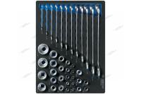 Набор комбинированных ключей, набор торцевых головок 1/4inch (Дюйм)inch (Дюйм)&3/8inch (Дюйм)inch (Дюйм)&1/2inch (Дюйм)inch (Дюйм), ложемент, 40 предмето 9-9040srv