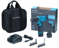 Шуруповерт аккумуляторный макс. Ø сверла 10 мм, 12 В, 30 Нм, с 2 аккумуляторами и зарядным устройством ne103k+ne9012