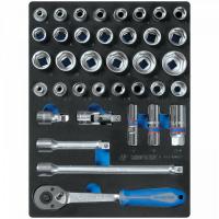 Набор торцевых головок 1/2inch (Дюйм)inch (Дюйм) с принадлежностями, шестигранные, ложемент, 37 предметов 9-4537mrv01