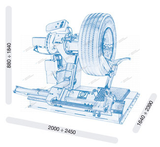 Шиномонтажный стенд для грузовых авто до 46inch (Дюйм) и до 56inch (Дюйм) с адаптерами giuliano s551xl+685/11