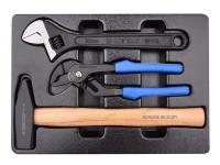 Набор клещи, ключ , молоток, ложемент king tony 9-90103pp02