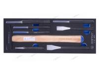 Набор зубил, выколоток, кернеров с молотком, ложемент king tony 9-90118prv