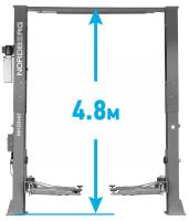 Подъемник двухстоечный 6 т, верхняя синхронизация, 380 В, серый n4122he-6g_380