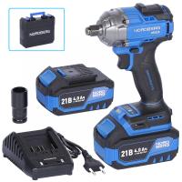 Гайковерт аккумуляторный, 1/2inch (Дюйм), 21 В, 500 Нм, 2 аккумулятора 4 A и зарядное устройство, в кейсе ne802k