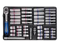 Набор торцевых головок 1/4 с принадлежностями, ложемент, 48 предметов king tony 9-2548cr