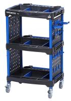 Тележка инструментальная, 3 пластиковые полки, синяя t32b