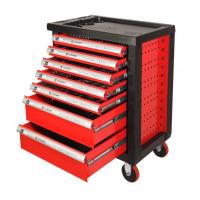 Тележка инструментальная 7-и полочная(красная) с набором инструментов 335(333) пластиковой защитой корпуса + 2 боковых перфорации970х770х460мм ef-2202