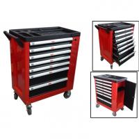 Тележка инструментальная 7-ми полочная (красная), с дополнительной боковой секцией, 600х840х980 (полки:65х400х530-5шт,140х400х530мм-2шт) rf-1141127r(126r)