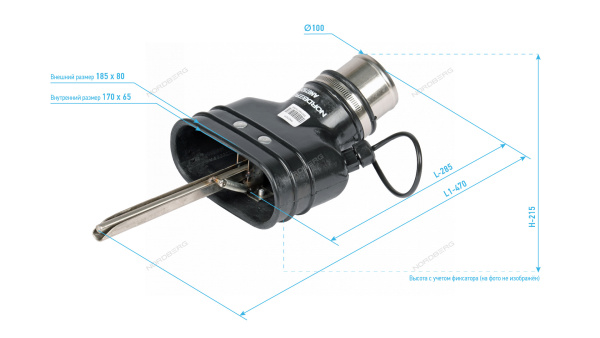 НАСАДКА резиновая овальная с внутр. фикс. на шланг D=100мм nordberg an100dp