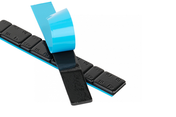 Грузики самоклеящиеся (4х5 г+4х10 г, L=14 см) Fe закругленные черные, 50 лент w510fr4b